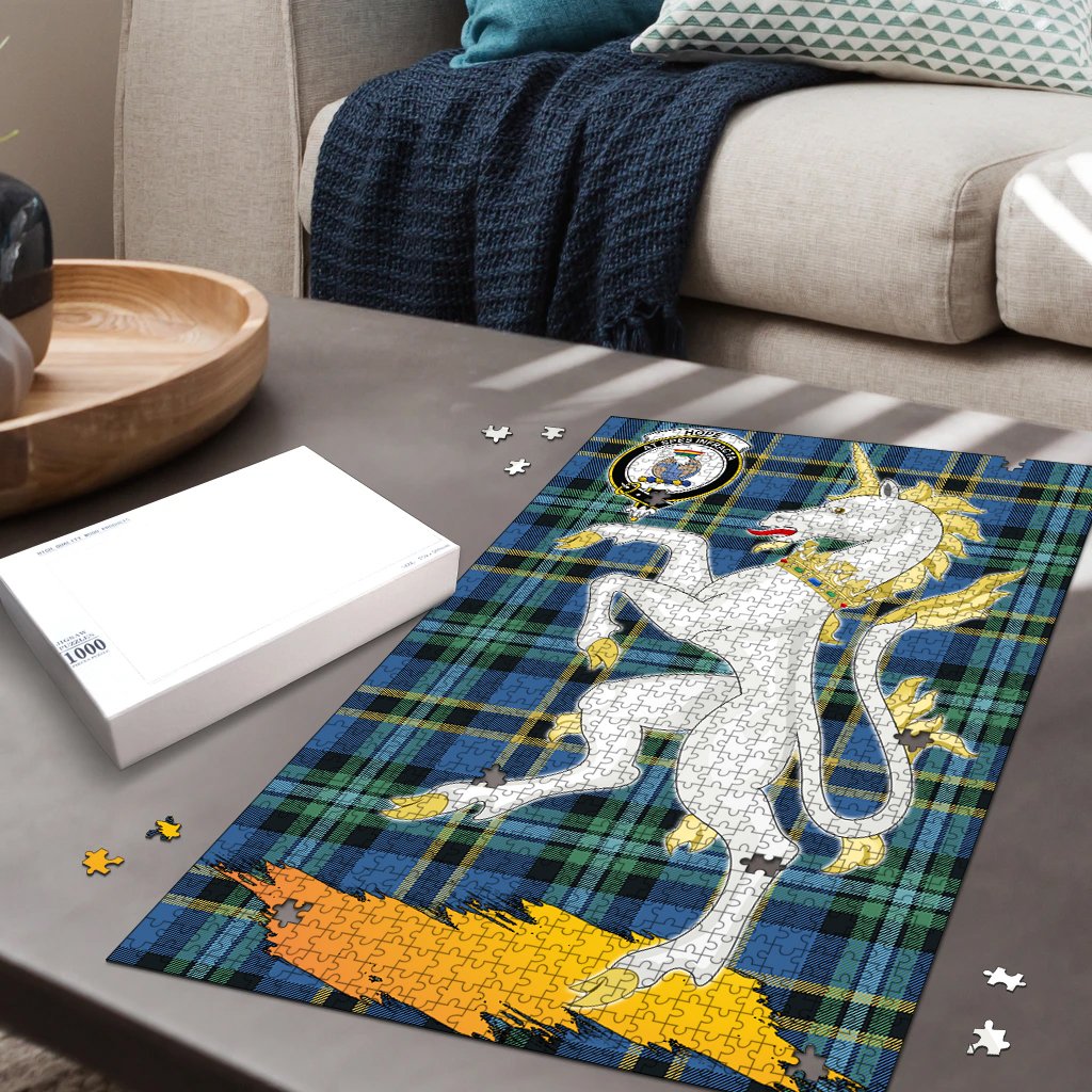 Clan Hope Tartan Crest Unicorn Scotland Jigsaw Puzzles Gift For Family AG19 Clan Hope Tartan Today   