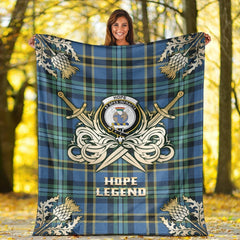 Clan Clan Hope Tartan Gold Courage Symbol Blanket PJ83 Clan Hope Tartan Today   