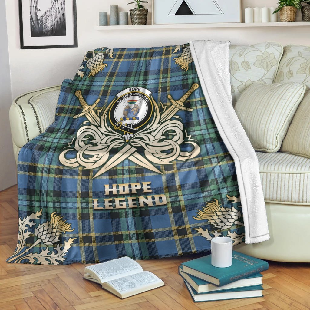 Clan Clan Hope Tartan Gold Courage Symbol Blanket PJ83 Clan Hope Tartan Today   