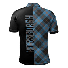 Clan Horsburgh Tartan Polo Shirt Half of Me - Cross Style IT77 Horsburgh Tartan Tartan Polo   