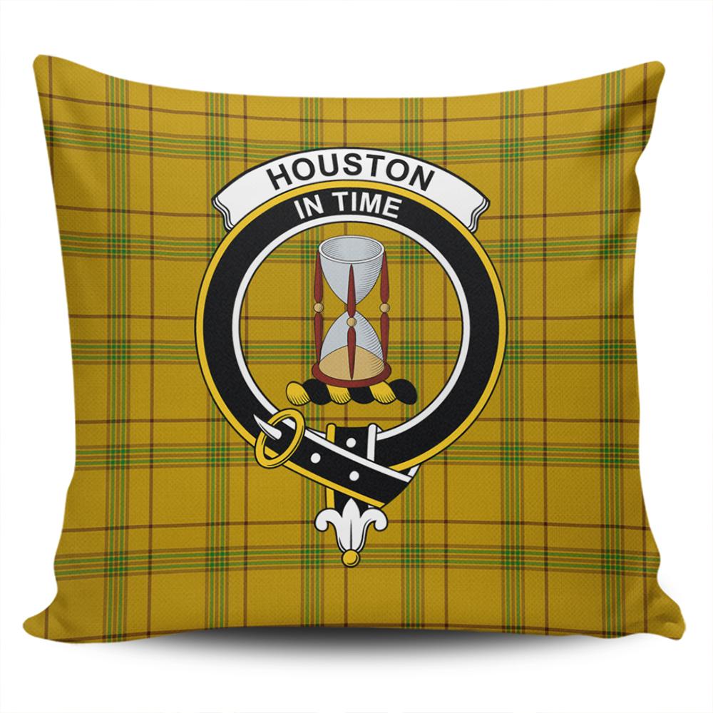 Clan Houston Tartan Crest Pillow Cover RD15 Clan Houston Tartan Today   