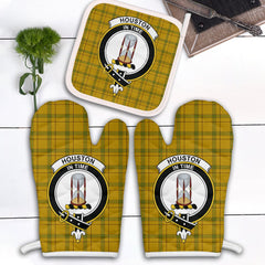 Clan Houston Tartan Crest Oven Mitt And Pot Holder (2 Oven Mitts + 1 Pot Holder) HP49 Clan Houston Tartan Today   