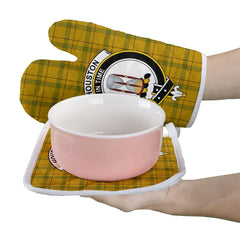 Clan Houston Tartan Crest Oven Mitt And Pot Holder (2 Oven Mitts + 1 Pot Holder) HP49 Clan Houston Tartan Today   