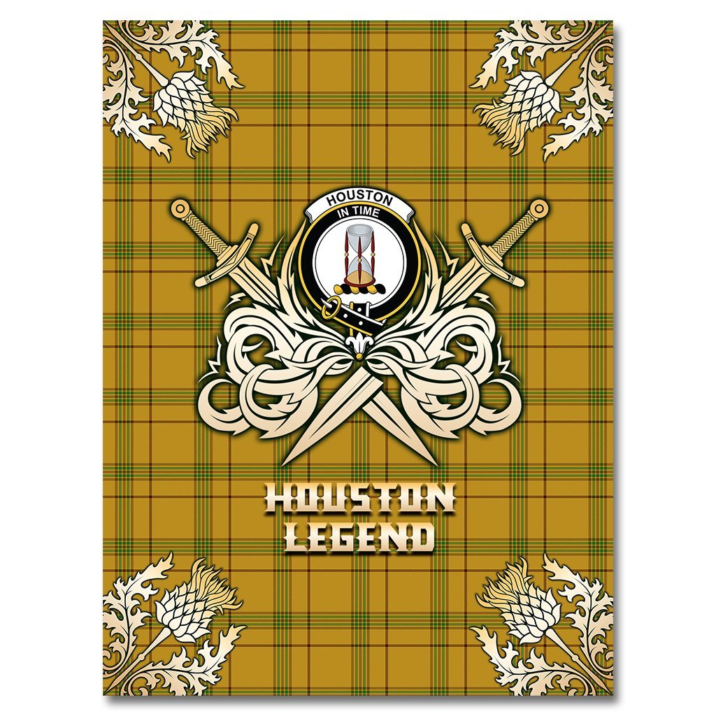 Clan Houston Tartan Gold Courage Symbol Blanket JM98 Clan Houston Tartan Today   