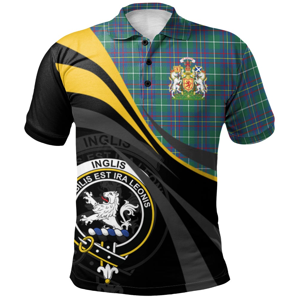 Clan Inglis Ancient Tartan Polo Shirt - Royal Coat Of Arms Style TO68 Inglis Ancient Tartan Tartan Polo   