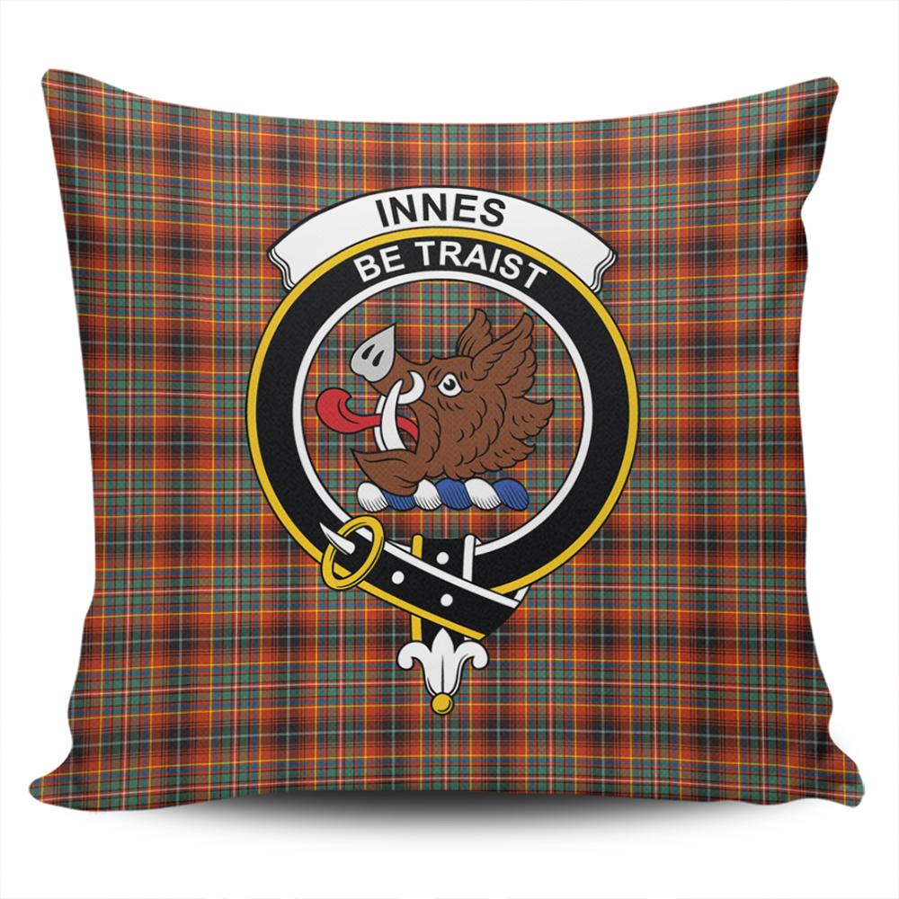 Clan Innes Ancient Tartan Crest Pillow Cover OV14 Clan Innes Tartan Today   