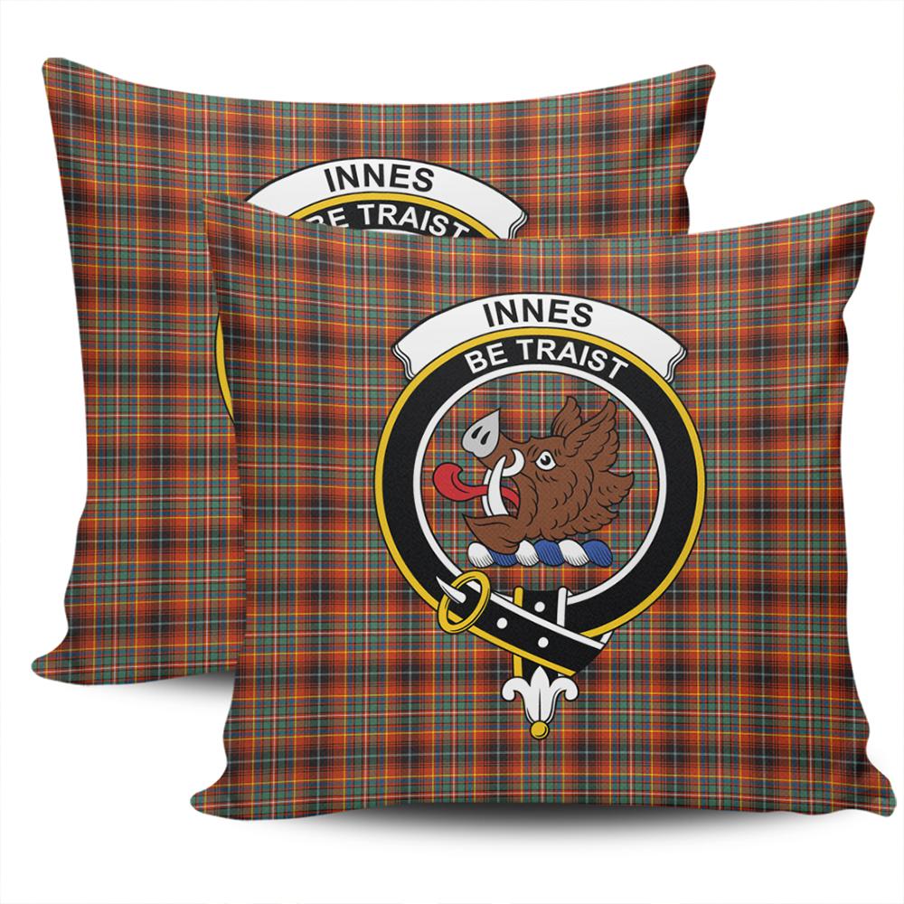 Clan Innes Ancient Tartan Crest Pillow Cover OV14 Clan Innes Tartan Today   