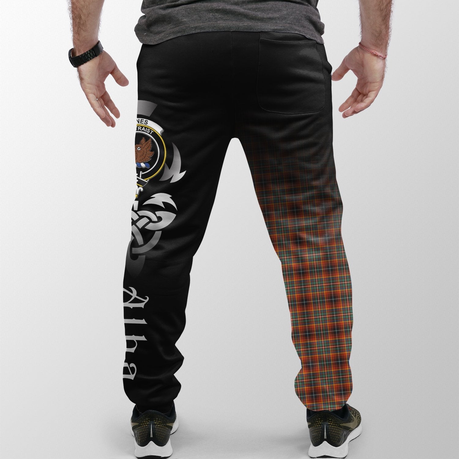 Clan Innes Ancient Tartan Crest Jogger Sweatpants  Alba Celtic Style RD23 Clan Innes Tartan Today   