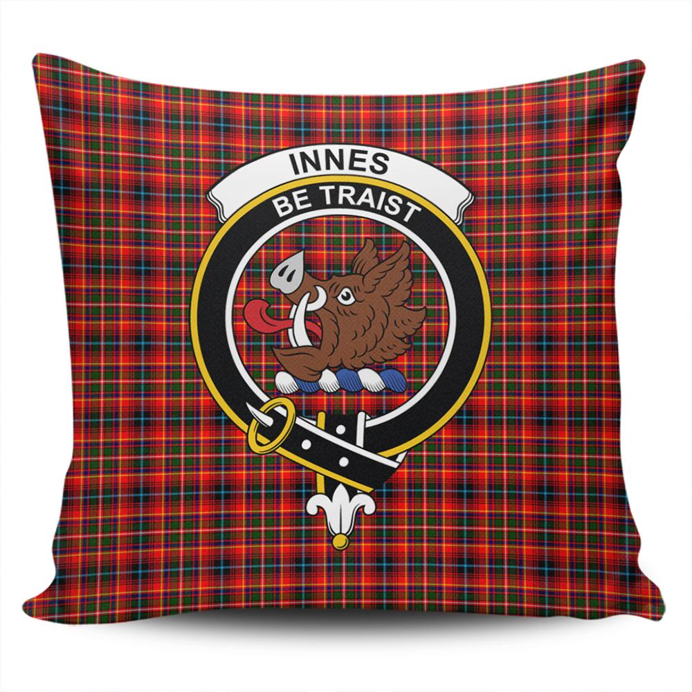 Clan Innes Modern Tartan Crest Pillow Cover JR63 Clan Innes Tartan Today   