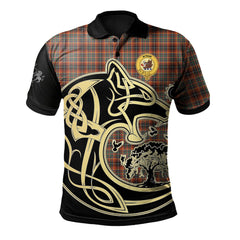 Clan Innes Ancient Tartan Polo Shirt Viking Wolf FI84 Innes Ancient Tartan Tartan Polo   