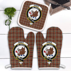 Clan Innes Ancient Tartan Crest Oven Mitt And Pot Holder (2 Oven Mitts + 1 Pot Holder) AR22 Clan Innes Tartan Today   