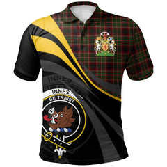 Clan Innes of Cowie Tartan Polo Shirt - Royal Coat Of Arms Style RO40 Innes of Cowie Tartan Tartan Polo   