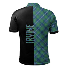 Clan Irvine Ancient Tartan Polo Shirt Half of Me - Cross Style NW78 Irvine Ancient Tartan Tartan Polo   