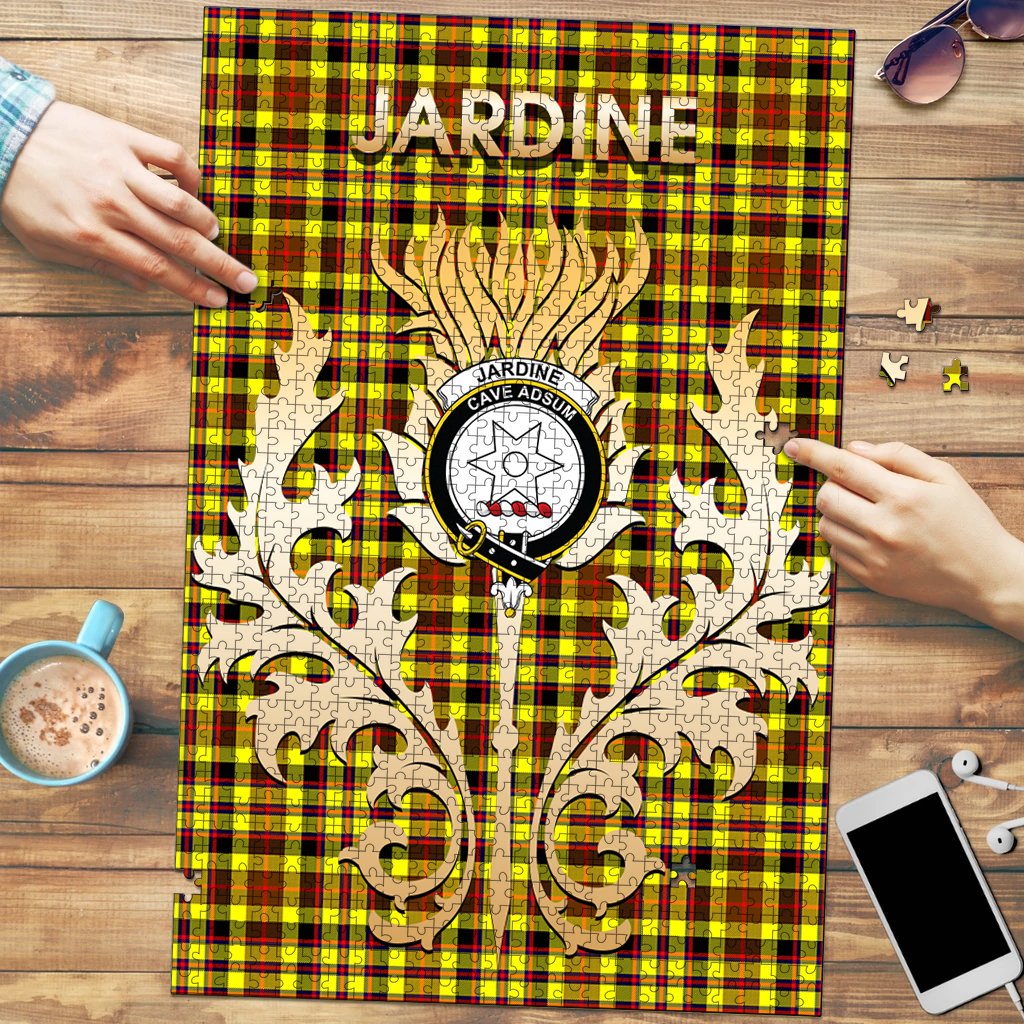 Clan Jardine Tartan Crest Thistle Jigsaw Puzzles Gift For Family VA36 Clan Jardine Tartan Today   