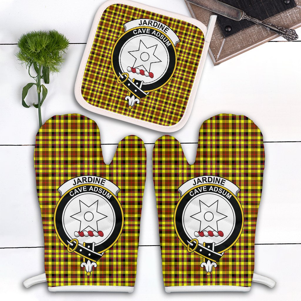 Clan Jardine Tartan Crest Oven Mitt And Pot Holder (2 Oven Mitts + 1 Pot Holder) SP99 Clan Jardine Tartan Today   