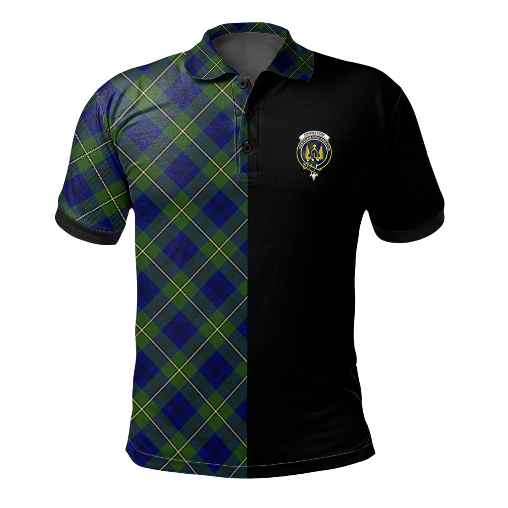 Clan Johnston Modern Tartan Polo Shirt Half of Me - Cross Style BA10 Johnston Modern Tartan Tartan Polo   