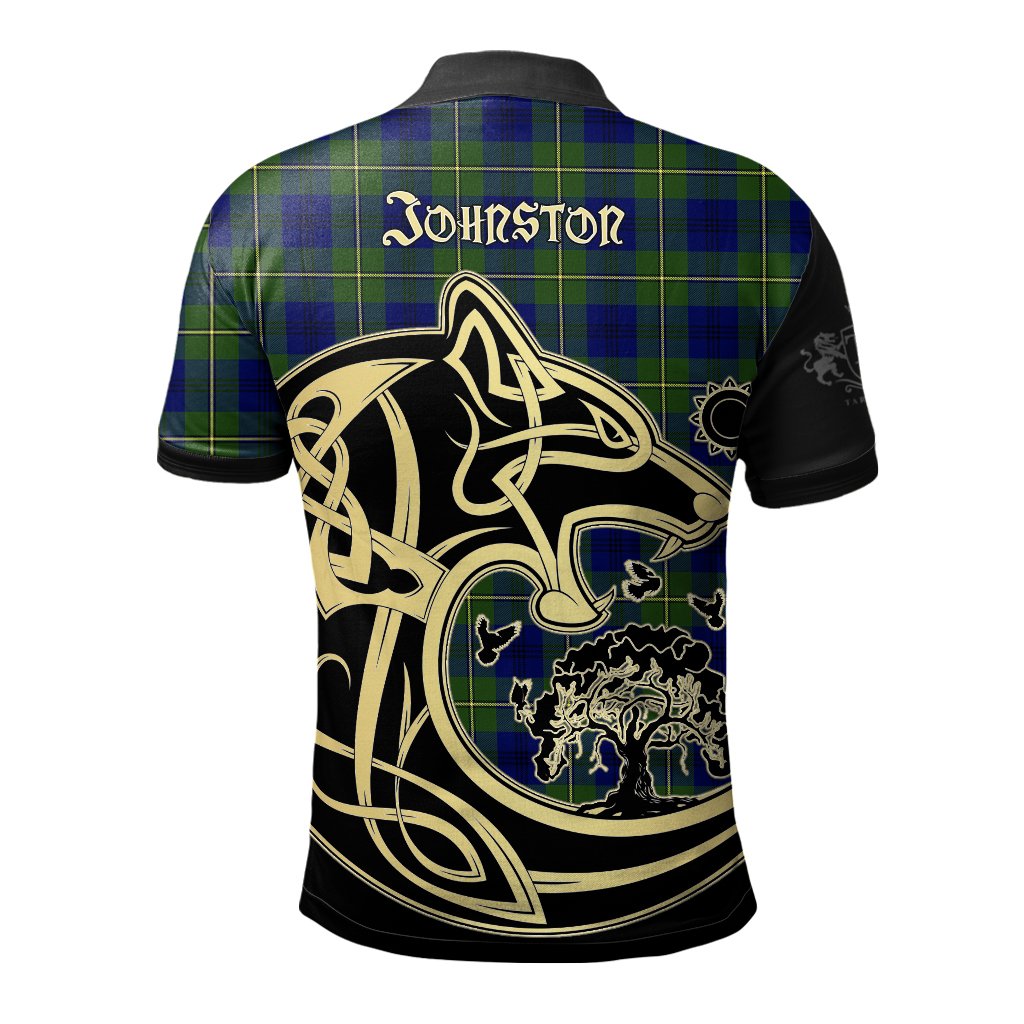 Clan Johnston Modern Tartan Polo Shirt Viking Wolf JV17 Johnston Modern Tartan Tartan Polo   