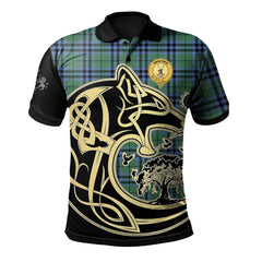 Clan Keith Ancient Tartan Polo Shirt Viking Wolf NG24 Keith Ancient Tartan Tartan Polo   