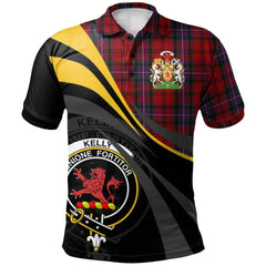 Clan Kelly of Sleat Red Tartan Polo Shirt - Royal Coat Of Arms Style YP81 Kelly of Sleat Red Tartan Tartan Polo   