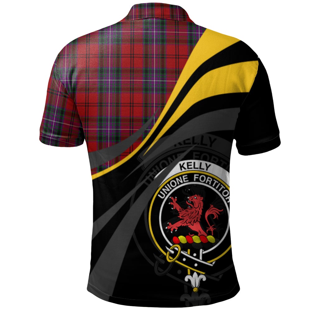 Clan Kelly of Sleat Red Tartan Polo Shirt - Royal Coat Of Arms Style YP81 Kelly of Sleat Red Tartan Tartan Polo   