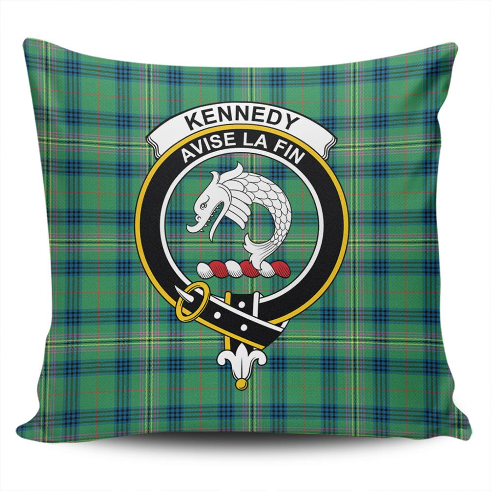 Clan Kennedy Ancient Tartan Crest Pillow Cover ZW98 Clan Kennedy Tartan Today   