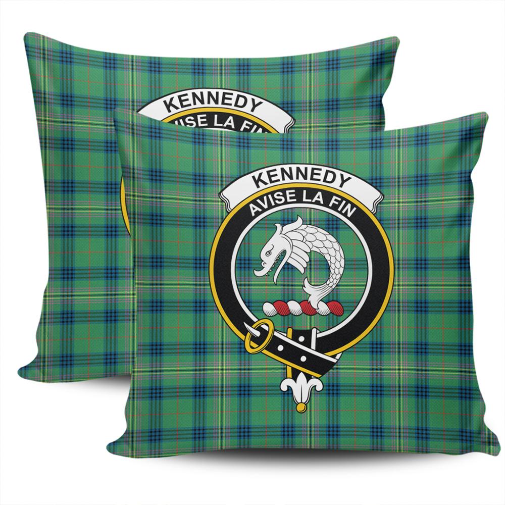 Clan Kennedy Ancient Tartan Crest Pillow Cover ZW98 Clan Kennedy Tartan Today   