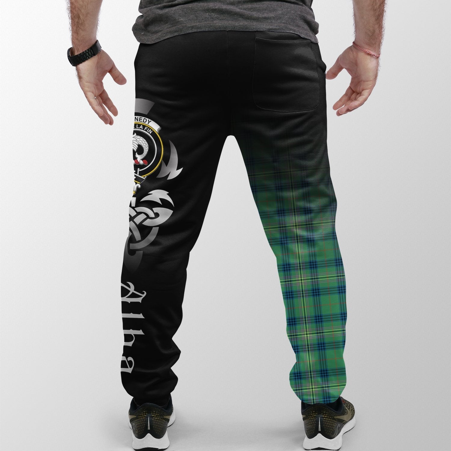 Clan Kennedy Ancient Tartan Crest Jogger Sweatpants  Alba Celtic Style CS36 Clan Kennedy Tartan Today   