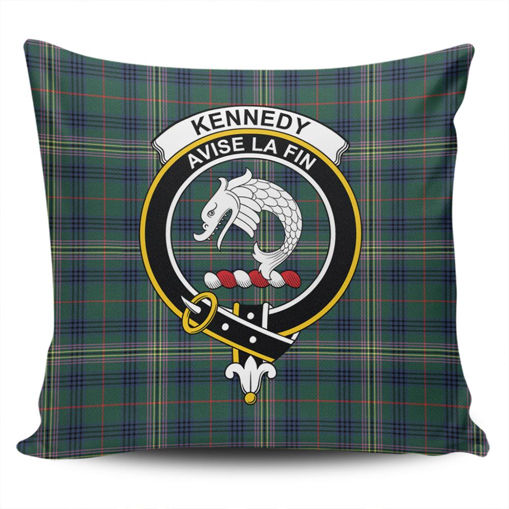 Clan Kennedy Modern Tartan Crest Pillow Cover ZH14 Clan Kennedy Tartan Today   