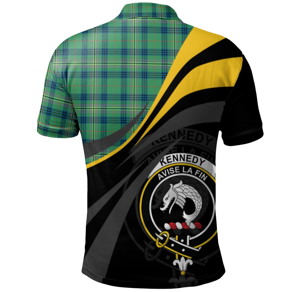 Clan Kennedy Ancient Tartan Polo Shirt - Royal Coat Of Arms Style SW99 Kennedy Ancient Tartan Tartan Polo   