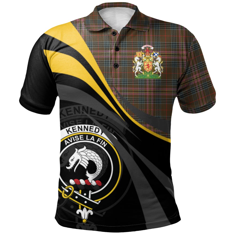 Clan Kennedy Weathered Tartan Polo Shirt - Royal Coat Of Arms Style YJ50 Kennedy Weathered Tartan Tartan Polo   