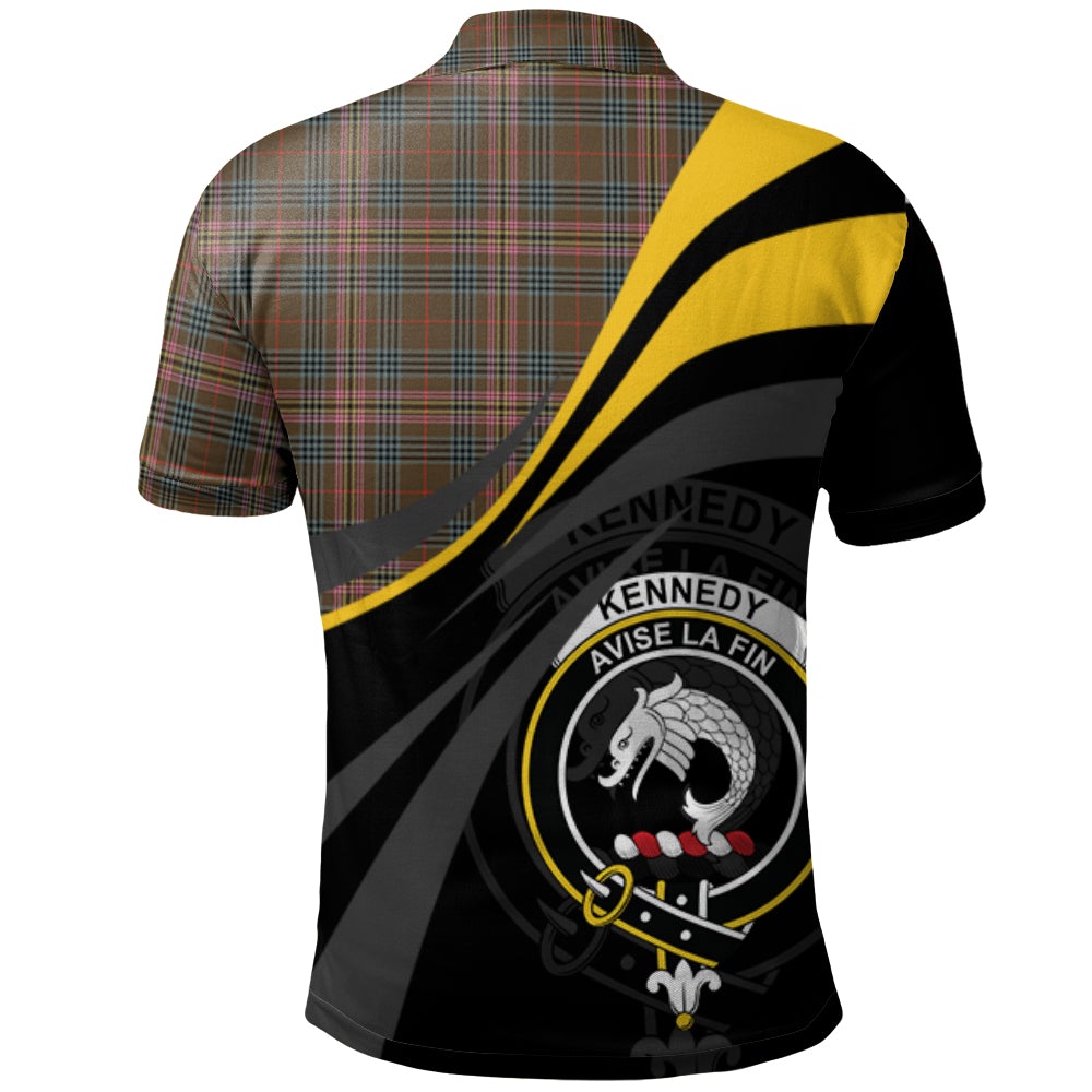 Clan Kennedy Weathered Tartan Polo Shirt - Royal Coat Of Arms Style YJ50 Kennedy Weathered Tartan Tartan Polo   