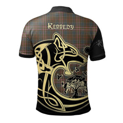 Clan Kennedy Weathered Tartan Polo Shirt Viking Wolf JU45 Kennedy Weathered Tartan Tartan Polo   