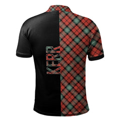 Clan Kerr Ancient Tartan Polo Shirt Half of Me - Cross Style HJ29 Kerr Ancient Tartan Tartan Polo   