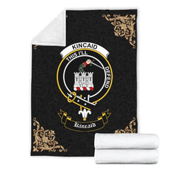 Clan Kincaid Crest Tartan Premium Blanket Black YK80 Clan Kincaid Tartan Today   