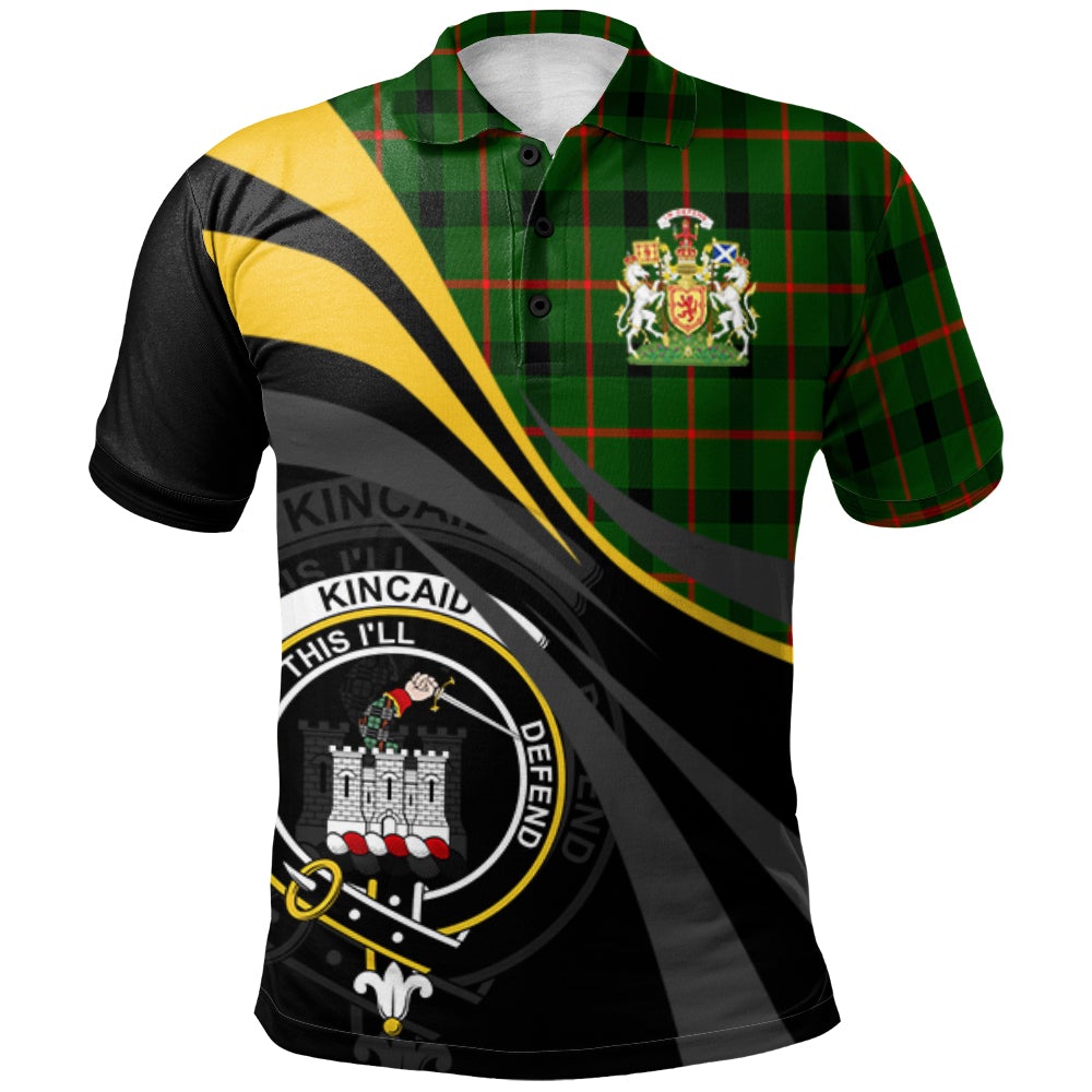 Clan Kincaid Modern Tartan Polo Shirt - Royal Coat Of Arms Style QM64 Kincaid Modern Tartan Tartan Polo   