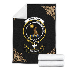 Clan Kinloch Crest Tartan Premium Blanket Black ZV16 Clan Kinloch Tartan Today   