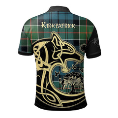 Clan Kirkpatrick Tartan Polo Shirt Viking Wolf PR50 Kirkpatrick Tartan Tartan Polo   