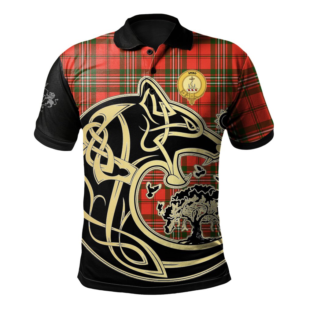 Clan Langlands Tartan Polo Shirt Viking Wolf DC81 Langlands Tartan Tartan Polo   