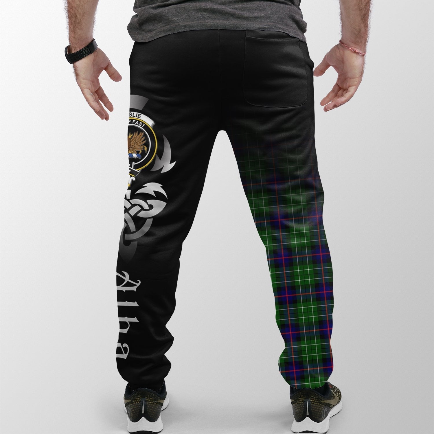 Clan Leslie Hunting Tartan Crest Jogger Sweatpants  Alba Celtic Style ZJ43 Clan Leslie Tartan Today   