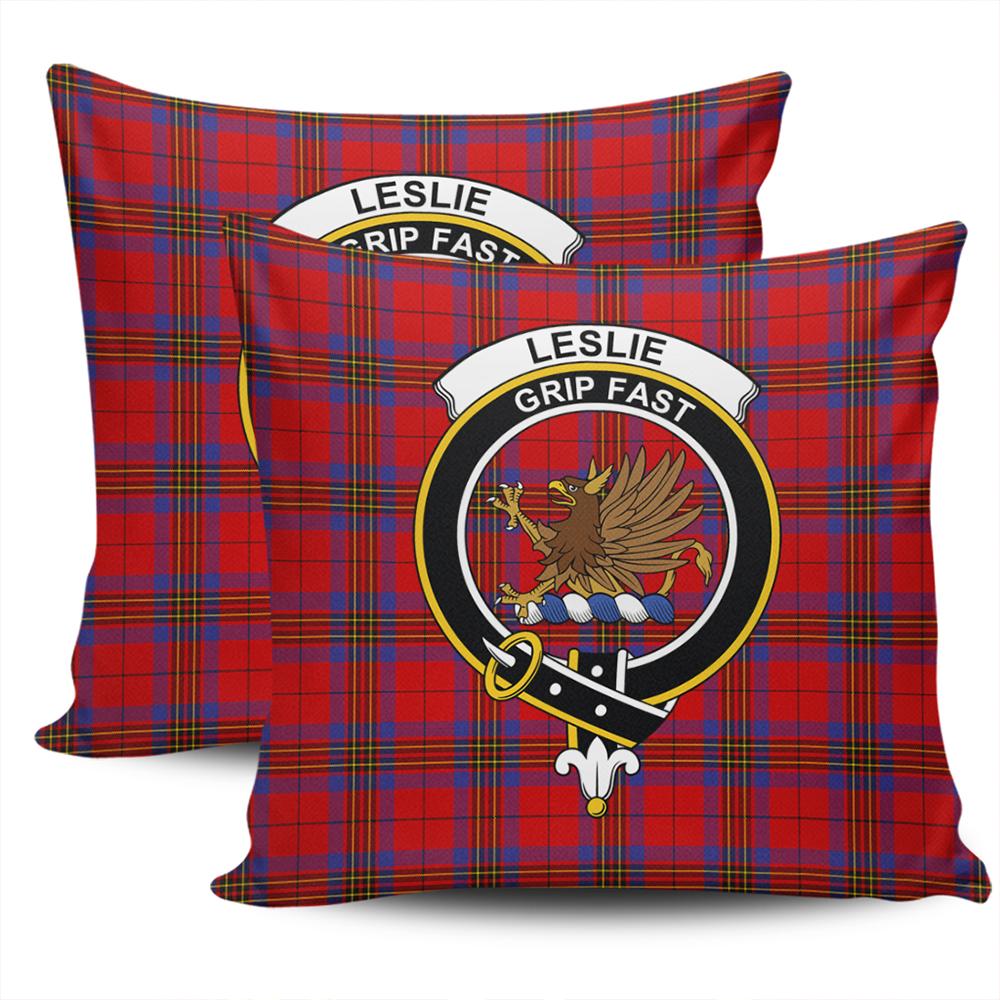 Clan Leslie Modern Tartan Crest Pillow Cover XM29 Clan Leslie Tartan Today   