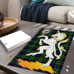 Clan Leslie Hunting Tartan Crest Unicorn Scotland Jigsaw Puzzles Gift For Family BM89 Clan Leslie Tartan Today   