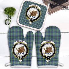 Clan Leslie Hunting Ancient Tartan Crest Oven Mitt And Pot Holder (2 Oven Mitts + 1 Pot Holder) OF74 Clan Leslie Tartan Today   