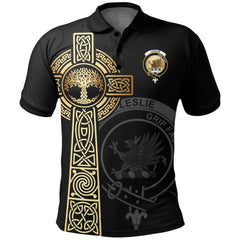 Clan Leslie (Earl of Rothes) Clan Unisex Polo Shirt - Celtic Tree Of Life NW41 Leslie (Earl of Rothes) Tartan Tartan Polo   