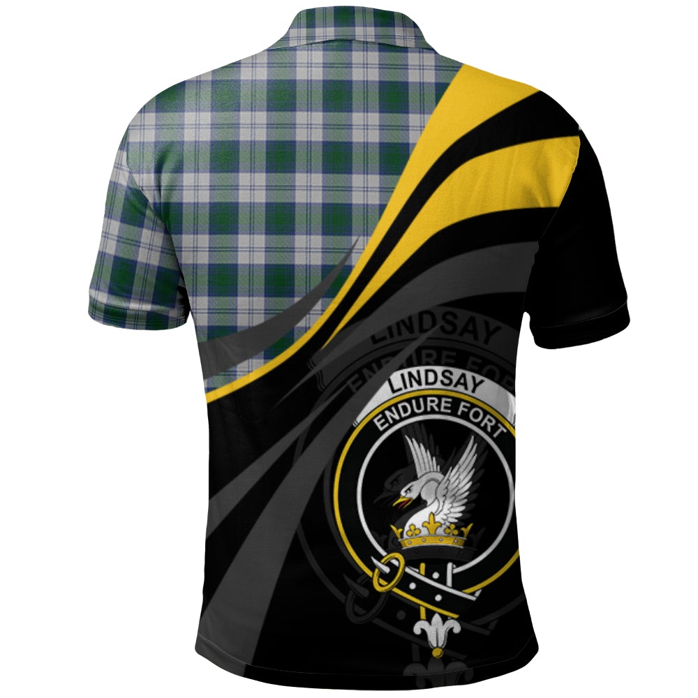 Clan Lindsay Dress Tartan Polo Shirt - Royal Coat Of Arms Style RD21 Lindsay Dress Tartan Tartan Polo   