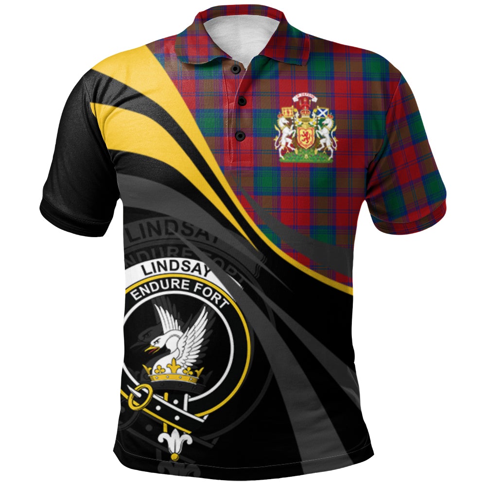 Clan Lindsay Modern Tartan Polo Shirt - Royal Coat Of Arms Style RX95 Lindsay Modern Tartan Tartan Polo   