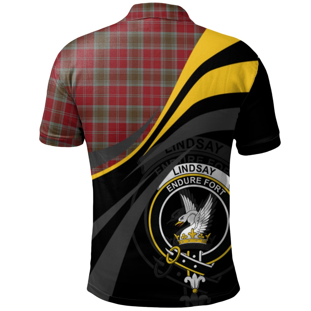 Clan Lindsay Weathered Tartan Polo Shirt - Royal Coat Of Arms Style PY30 Lindsay Weathered Tartan Tartan Polo   