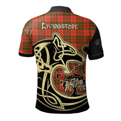 Clan Livingstone Modern Tartan Polo Shirt Viking Wolf DL71 Livingstone Modern Tartan Tartan Polo   