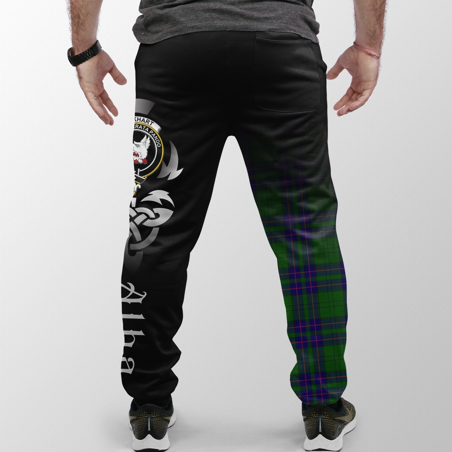 Clan Lockhart Modern Tartan Crest Jogger Sweatpants  Alba Celtic Style OI54 Clan Lockhart Tartan Today   