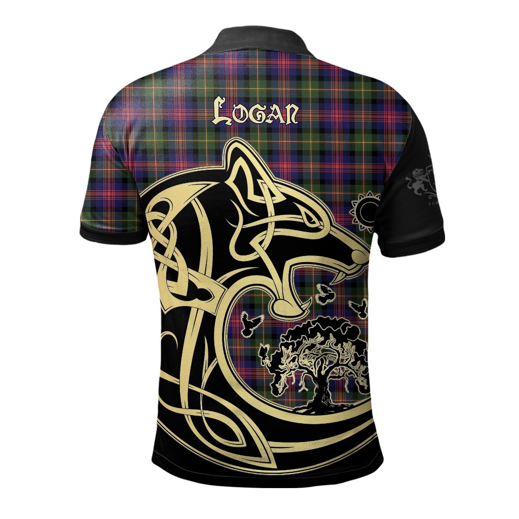 Clan Logan Modern Tartan Polo Shirt Viking Wolf GC43 Logan Modern Tartan Tartan Polo   