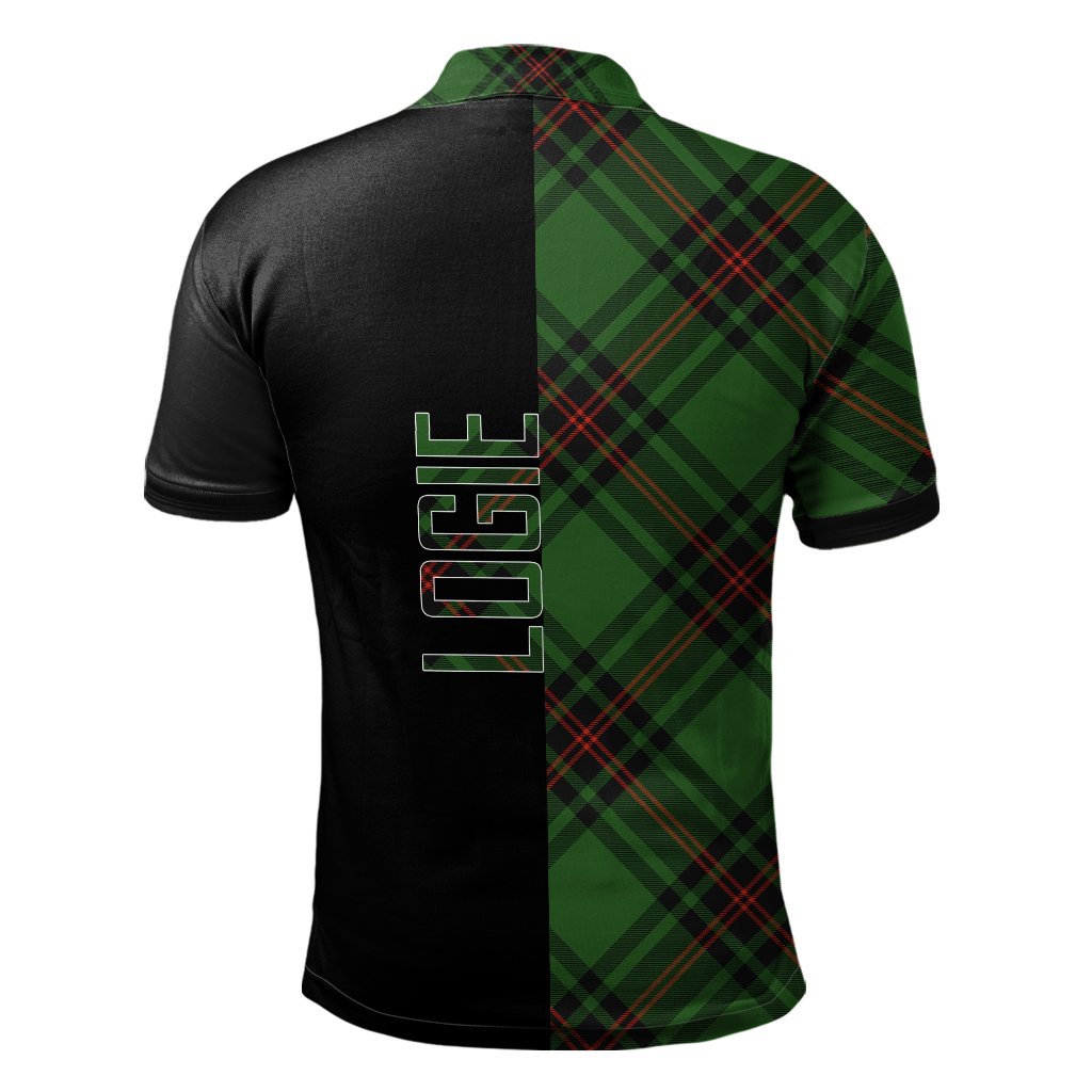 Clan Logie Tartan Polo Shirt Half of Me - Cross Style BZ91 Logie Tartan Tartan Polo   